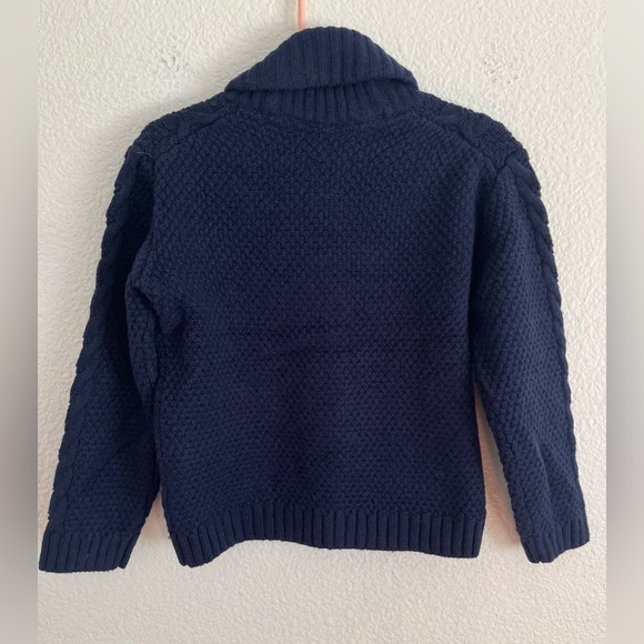 Janie & Jack Cotton Wool Blend Cable Knit Toddler Sweater Blue 2T - Picture 6 of 10